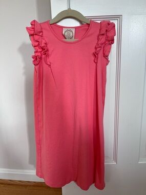 The Beaufort Bonnet Company Coral Ruffle Sleeve Girls Dress